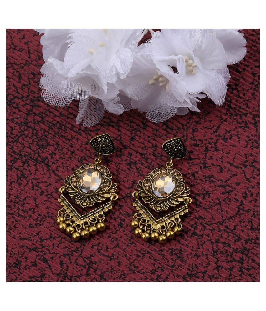 SILVER SHINE Atrractive Delicated Patry Wear Golden Dangle Earring For Women Girl SILVER SHINE Atrractive Delicated Patry Wear Golden Dangle Earring For Women Girl