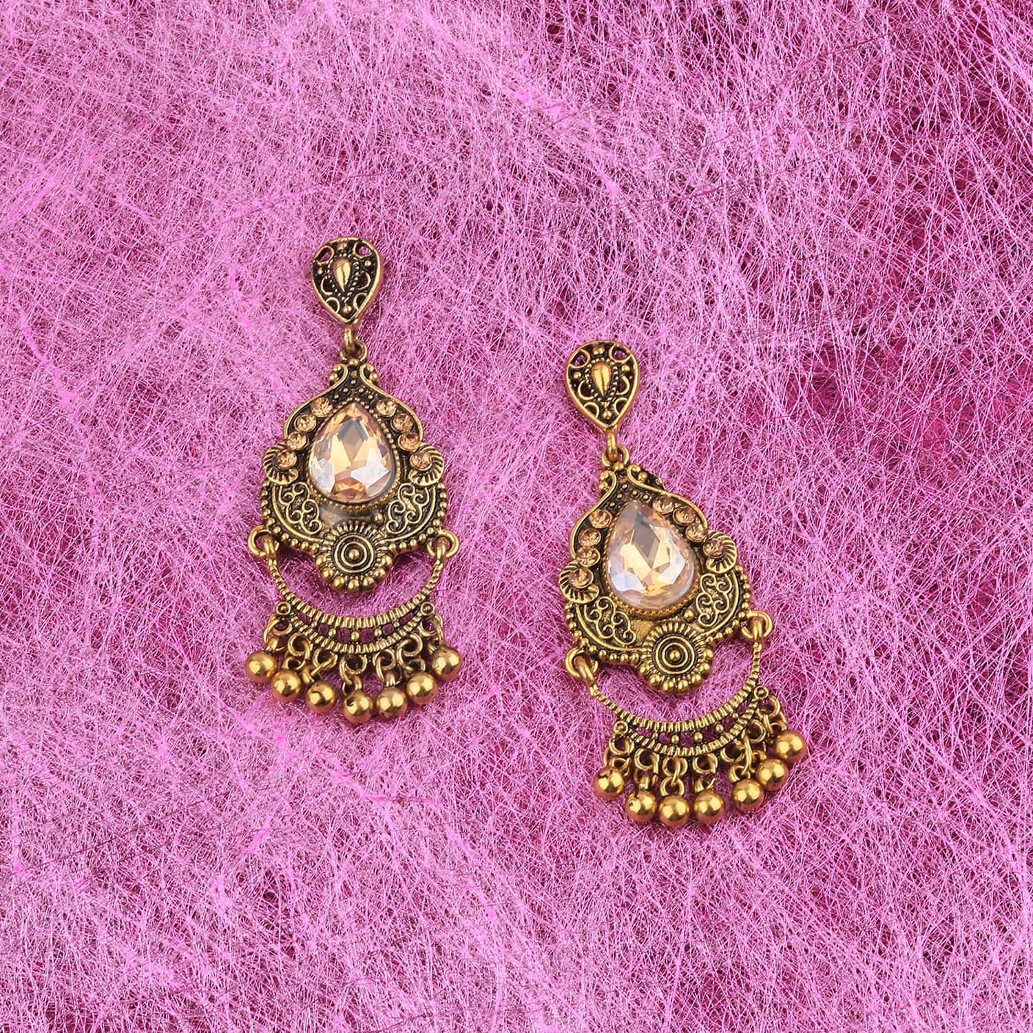     			SILVER SHINE Charm Delicated Patry Wear Golden Dangle Earring For Women Girl