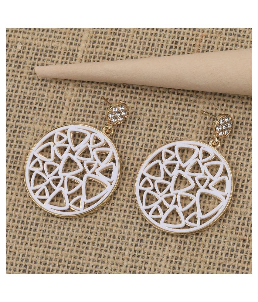     			SILVER SHINE Gold White Plated Stylish Different Look  Earring For Women Girl
