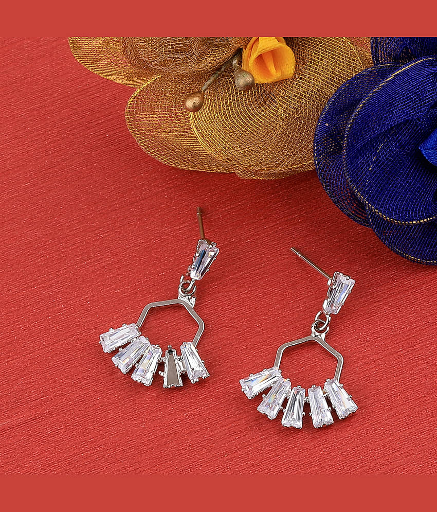 SILVER SHINE Silver Plated Charm Stylish Stud Earring For Women Girl - Earrings | Buy online on ZillyBuy