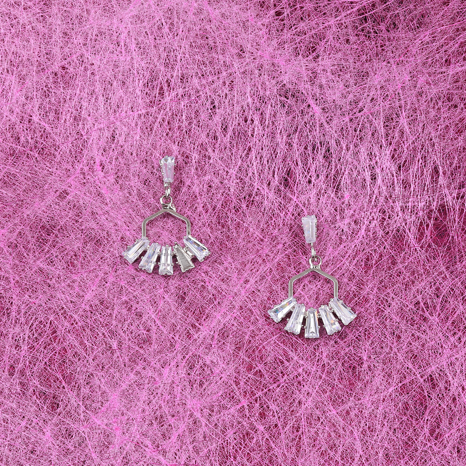     			SILVER SHINE Silver Plated Charm Stylish Stud Earring For Women Girl