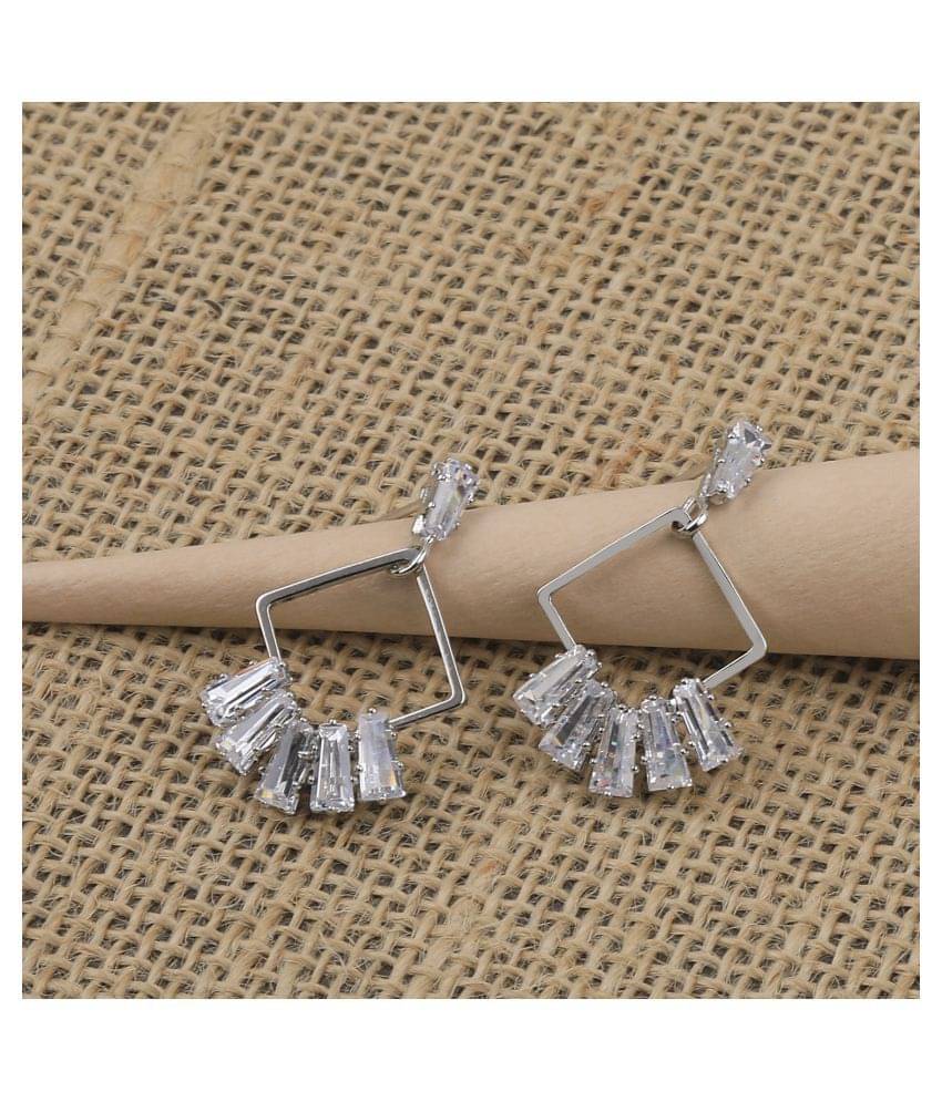     			SILVER SHINE Silver Plated Designer Stylish Stud Earring For Women Girl
