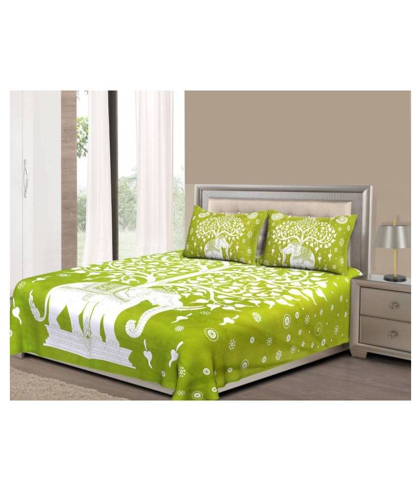     			Uniqchoice Cotton King Bedsheet ( Green )