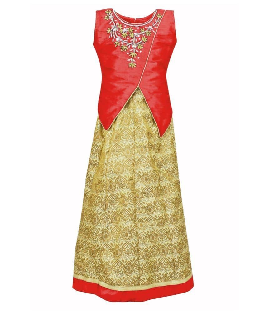 Arshia Fashions Jacquard Lehenga Choli Sets For Girls ( , Red )