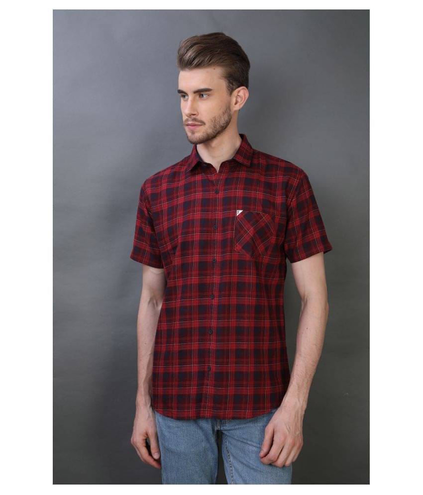 Carbone 100 Percent Cotton Red Shirt Carbone 100 Percent Cotton Red Shirt