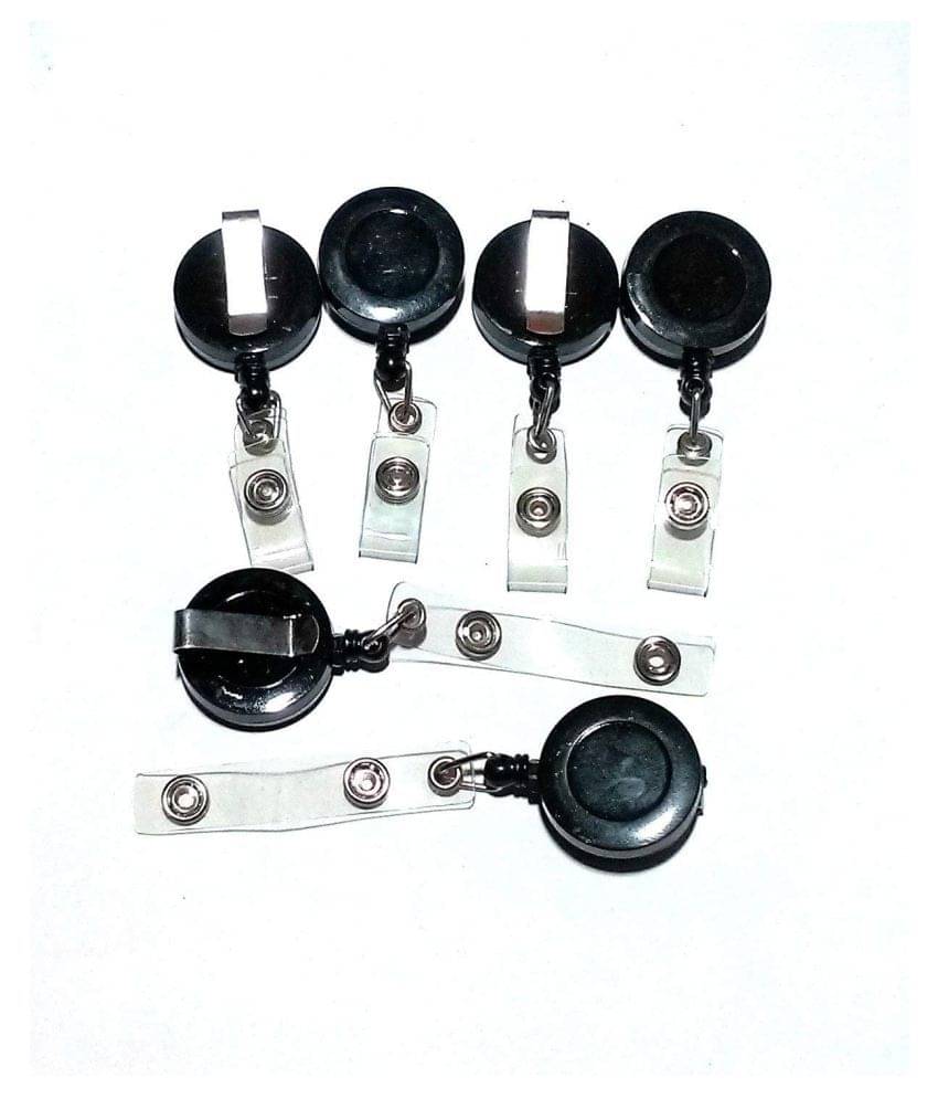     			Metal 6 Pieces Pully ID Card Holders (Black)