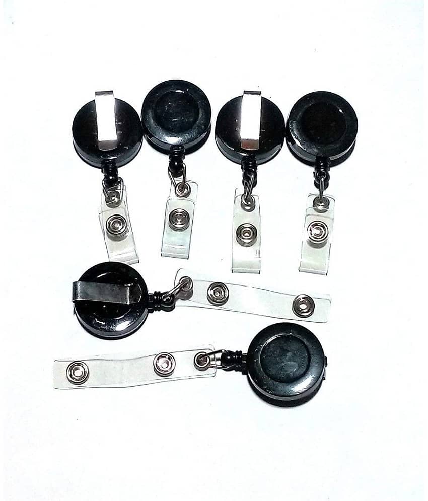 Metal 6 Pieces Pully ID Card Holders (Black) - Stationery | Buy online on ZillyBuy