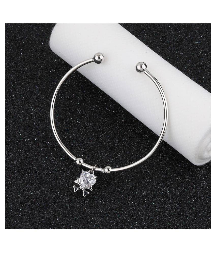     			SILVER SHINE Antique Designer Adjustable Bracelet With Diamond For Women Girls