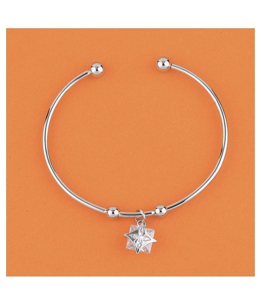 SILVER SHINE Attractive Party Wear Adjustable Bracelet With Diamond For Women Girls SILVER SHINE Attractive Party Wear Adjustable Bracelet With Diamond For Women Girls