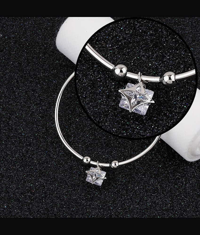 SILVER SHINE Attractive Party Wear Adjustable Bracelet With Diamond For Women Girls - Bangles & Bracelets | Buy online on ZillyBuy
