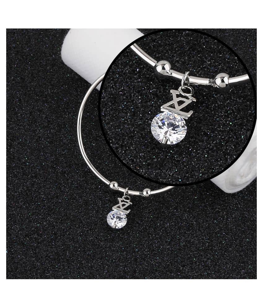 SILVER SHINE Attractive Party Wear Adjustable Bracelet With Diamond For Women Girls - Bangles & Bracelets | Buy online on ZillyBuy