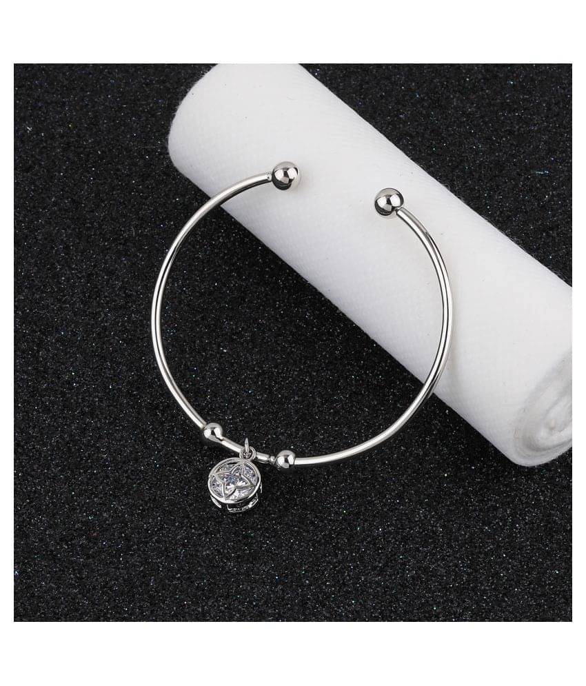 SILVER SHINE Charm Party Wear Adjustable Bracelet With Diamond For Women Girls SILVER SHINE Charm Party Wear Adjustable Bracelet With Diamond For Women Girls