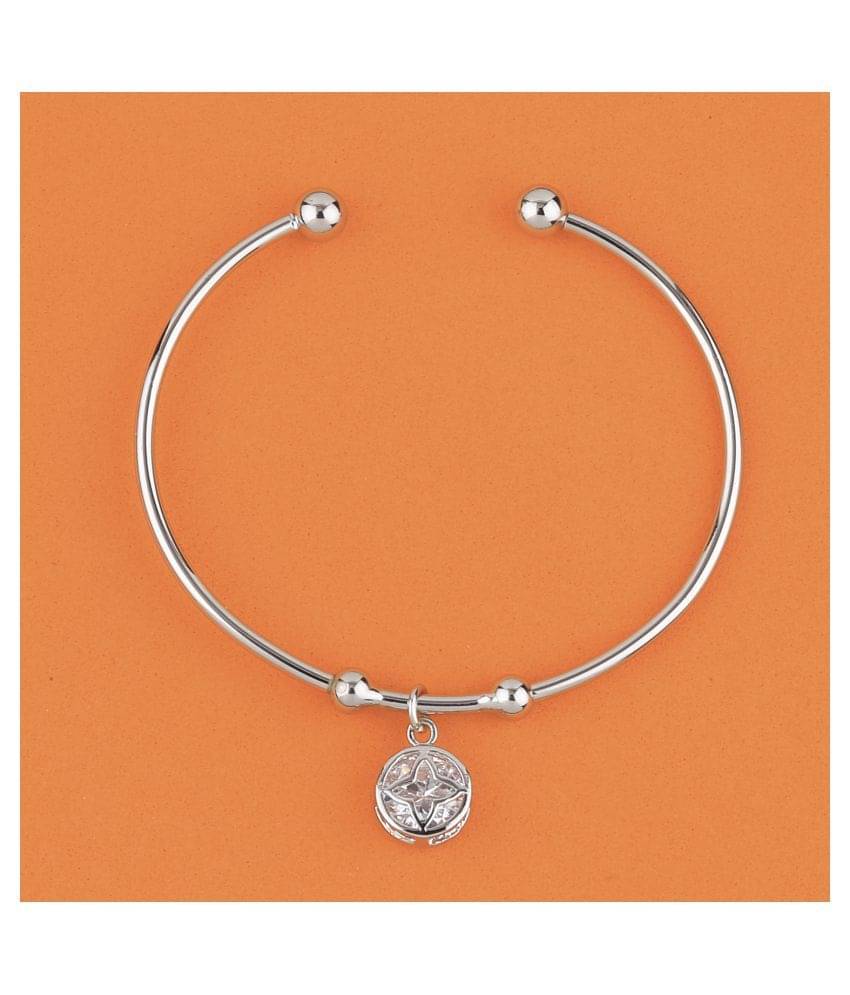 SILVER SHINE Charm Party Wear Adjustable Bracelet With Diamond For Women Girls     			SILVER SHINE Charm Party Wear Adjustable Bracelet With Diamond For Women Girls