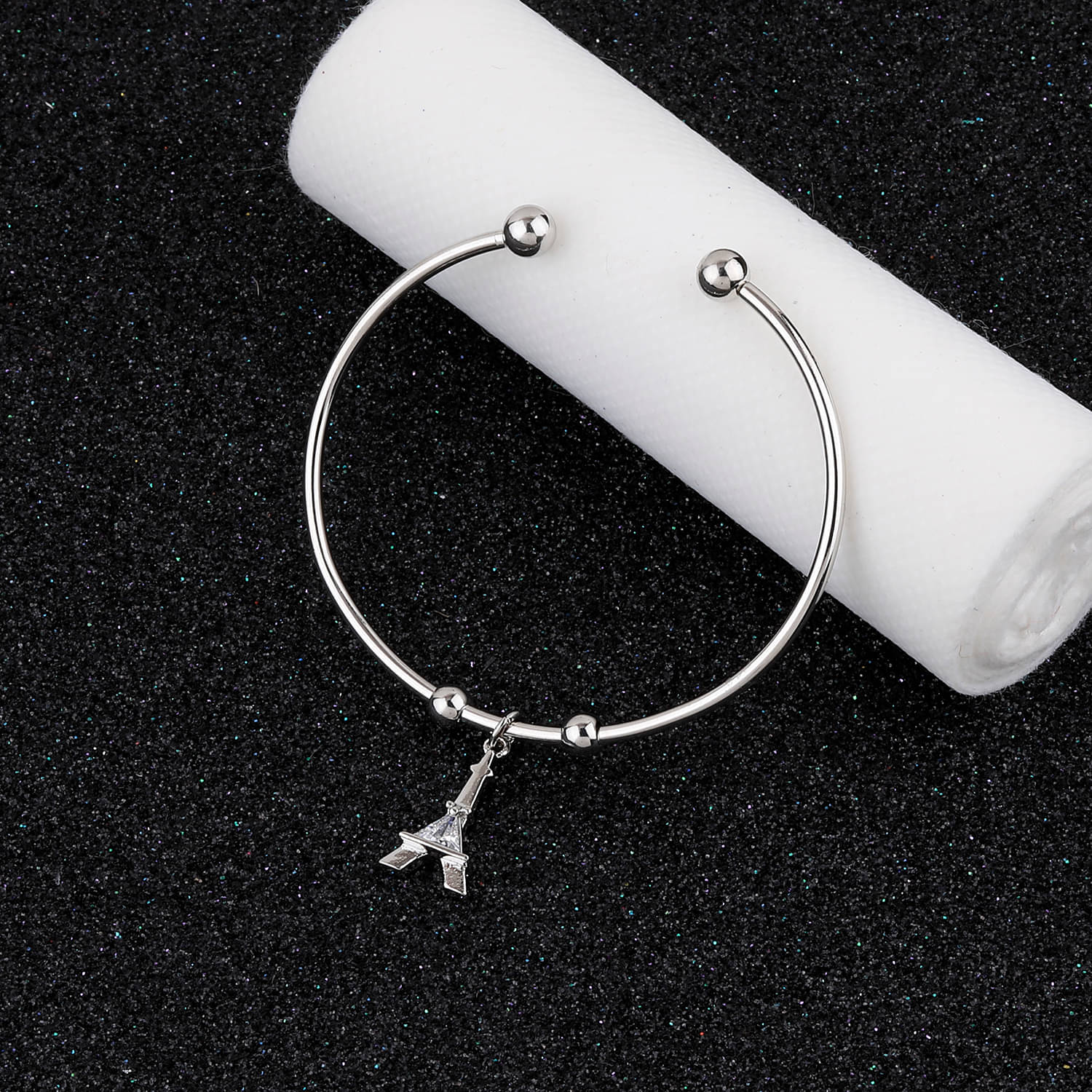 SILVER SHINE Party Wear Adjustable Bracelet With Diamond For Women Girls SILVER SHINE Party Wear Adjustable Bracelet With Diamond For Women Girls