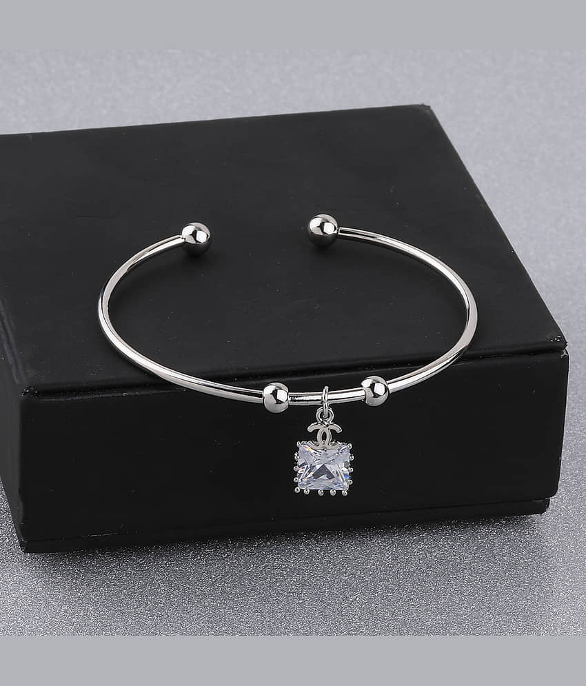 SILVER SHINE Stylish Look Party Wear Adjustable Bracelet With Diamond For Women Girls - Bangles & Bracelets | Buy online on ZillyBuy