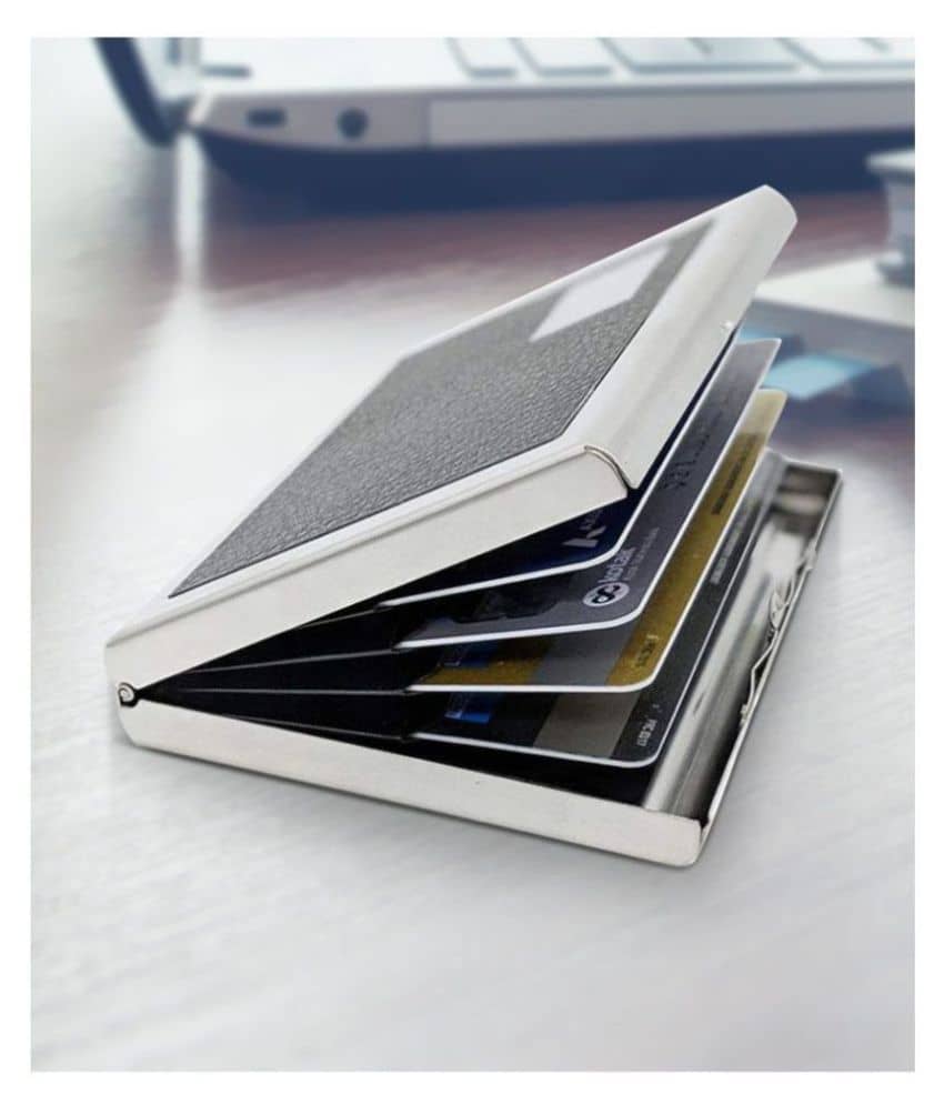 Shuangyou Silver Card Holder/Passport Holder/Document Holder Button Black Card Holder - Handbags | Buy online on ZillyBuy