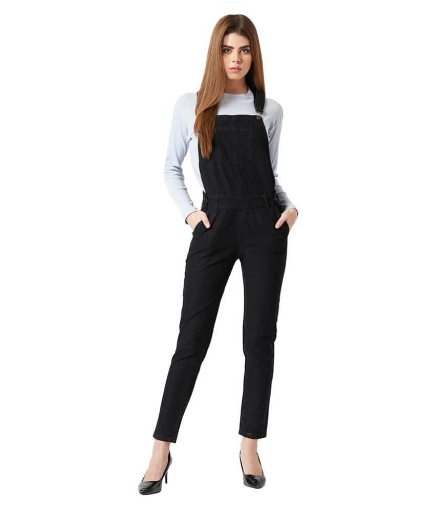 Miss Chase Denim Jeans Dungarees - Black - Jeans | Buy online on ZillyBuy
