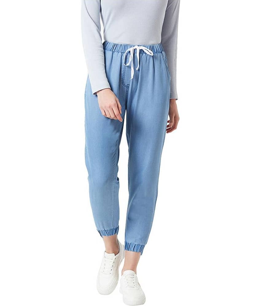 Miss Chase Denim Jogger Pants - Trousers | Buy online on ZillyBuy