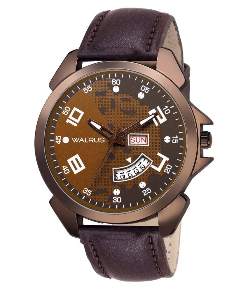     			Walrus Day & Date Leather Analog Men's Watch