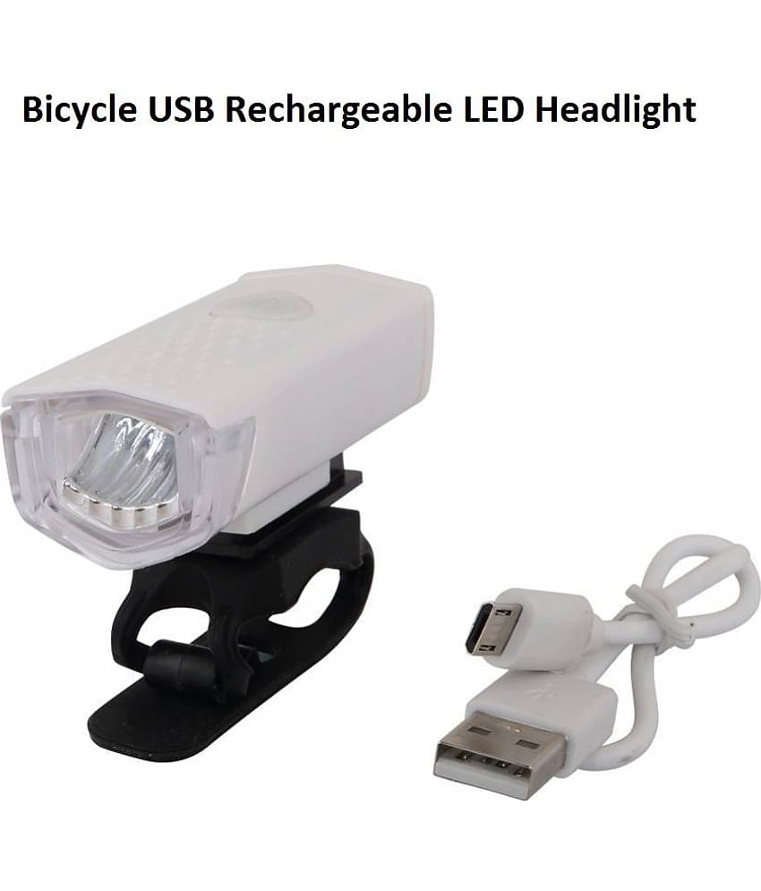 Dark Horse Bicycle USB Rechargeable LED Headlight with 3 Modes 300 LM Cycling Light Flashlight,Compact in Size, White