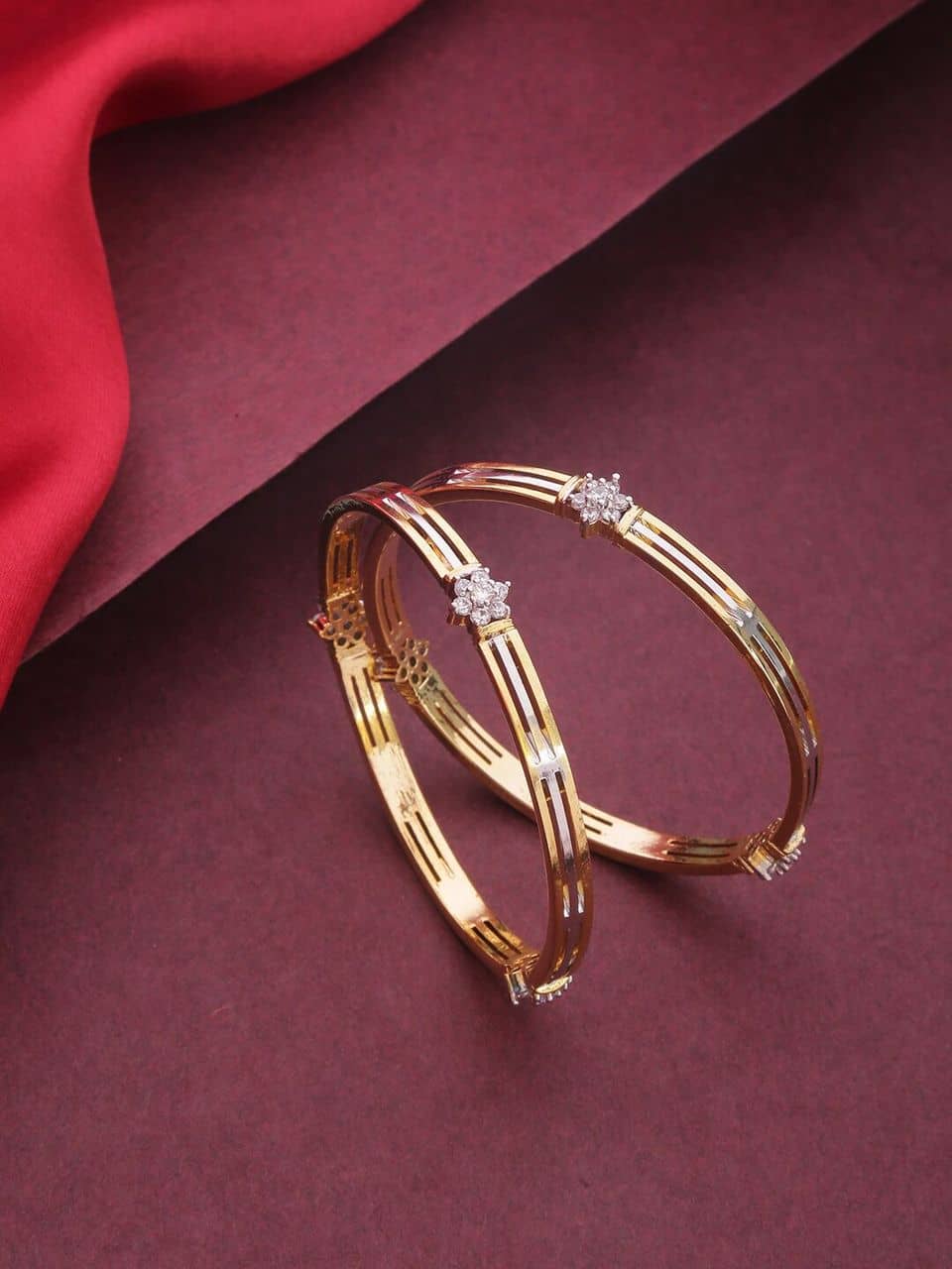 Priyaasi - Gold Bangle (Pack of 2) - Bangles & Bracelets | Buy online on ZillyBuy