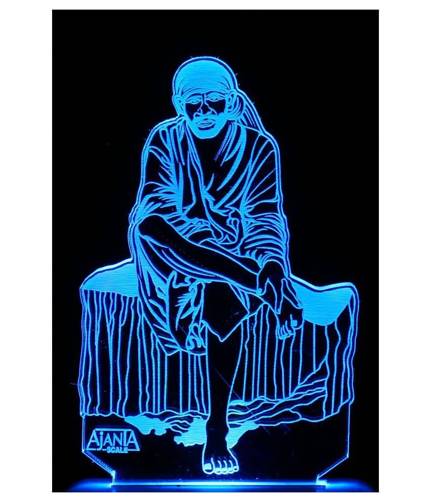 SUPER AJANTA 2049 Lord Saibaba 3D Night Lamp Multi - Pack of 1 - Electricals | Buy online on ZillyBuy