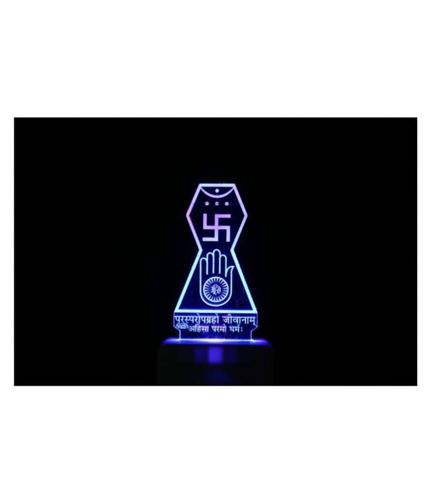     			SUPER AJANTA Jain Logo 2038 3D Night Lamp Multi - Pack of 1