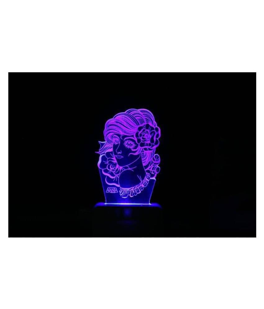     			SUPER AJANTA Queen 2032 3D Night Lamp Multi - Pack of 1