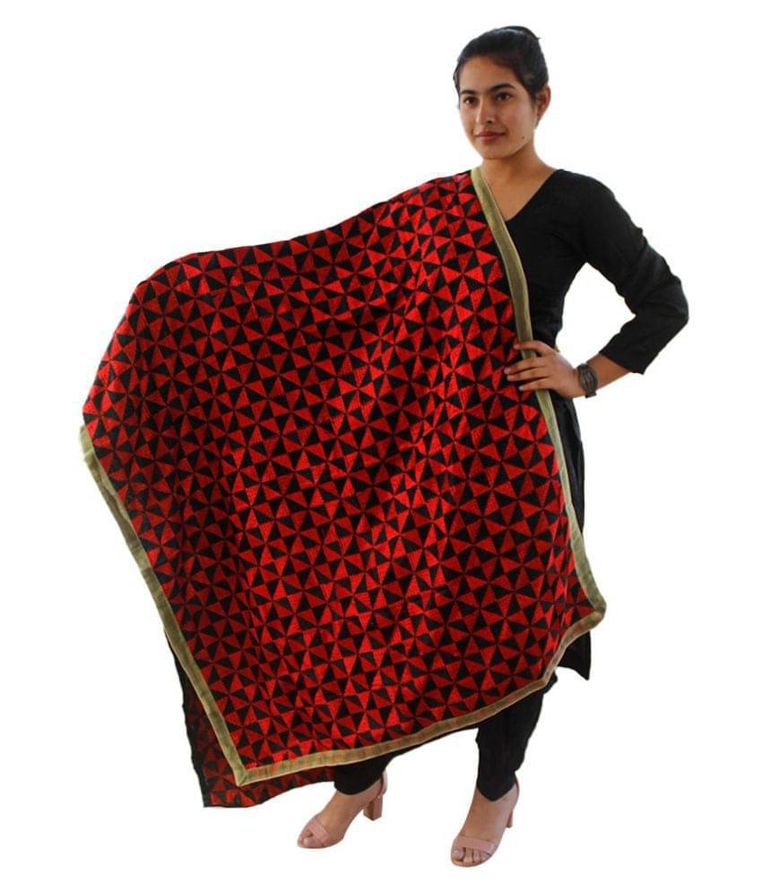 Sahej Suits & Phulkari Maroon Chiffon Dupatta Sahej Suits & Phulkari Maroon Chiffon Dupatta