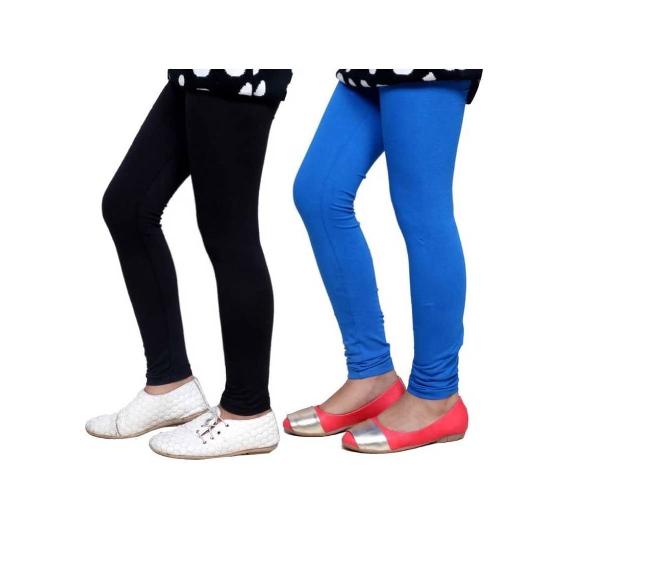    			Tik Tok wears Girls Cotton Leggings Black-Blue