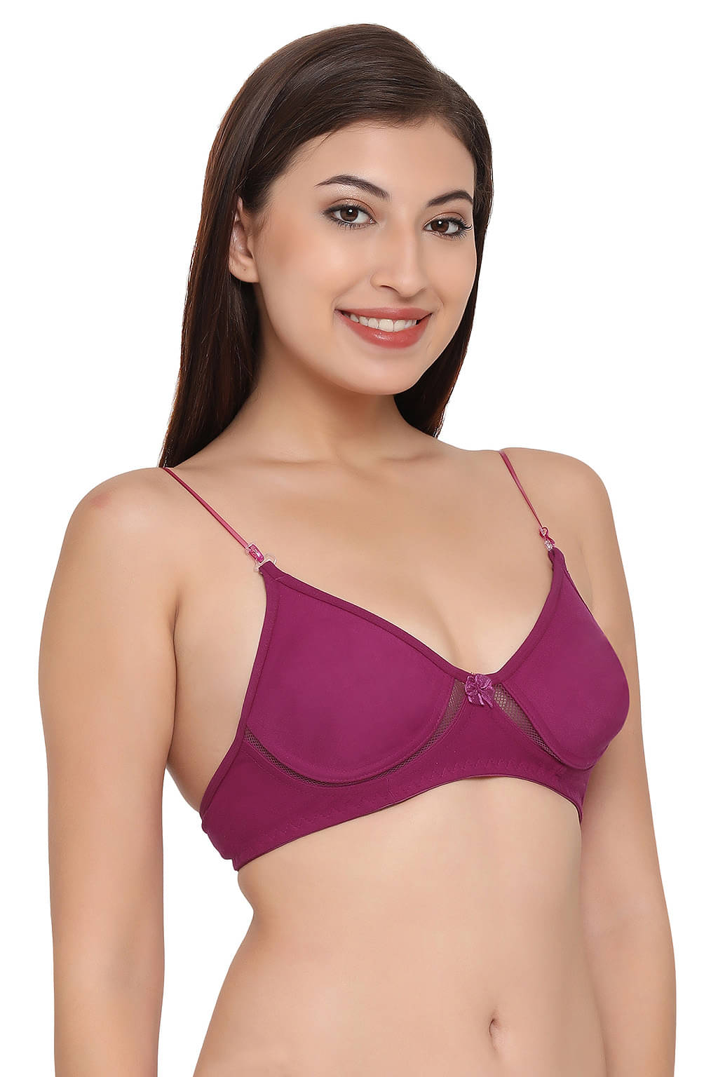     			Clovia Cotton Non Padded Women's T-Shirt Bra ( Purple )