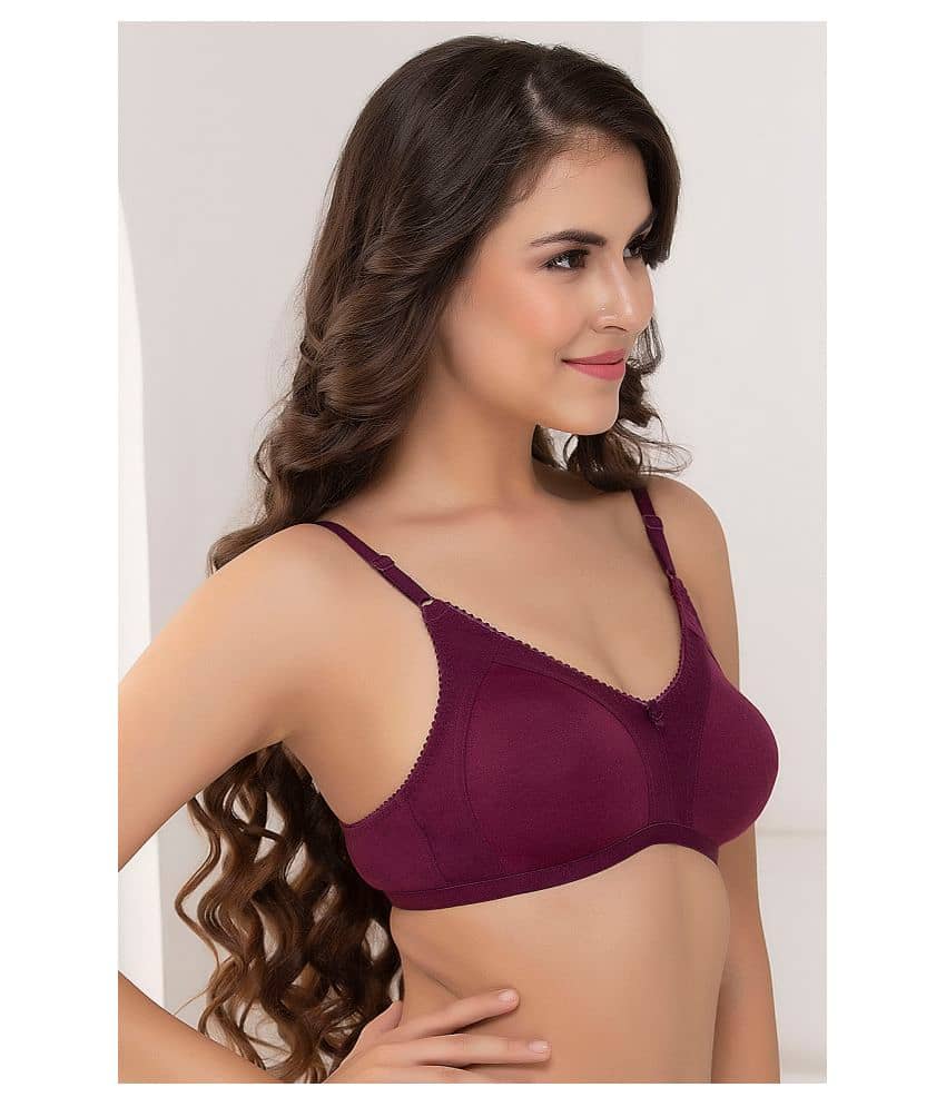 Clovia Cotton T-Shirt Bra - Purple