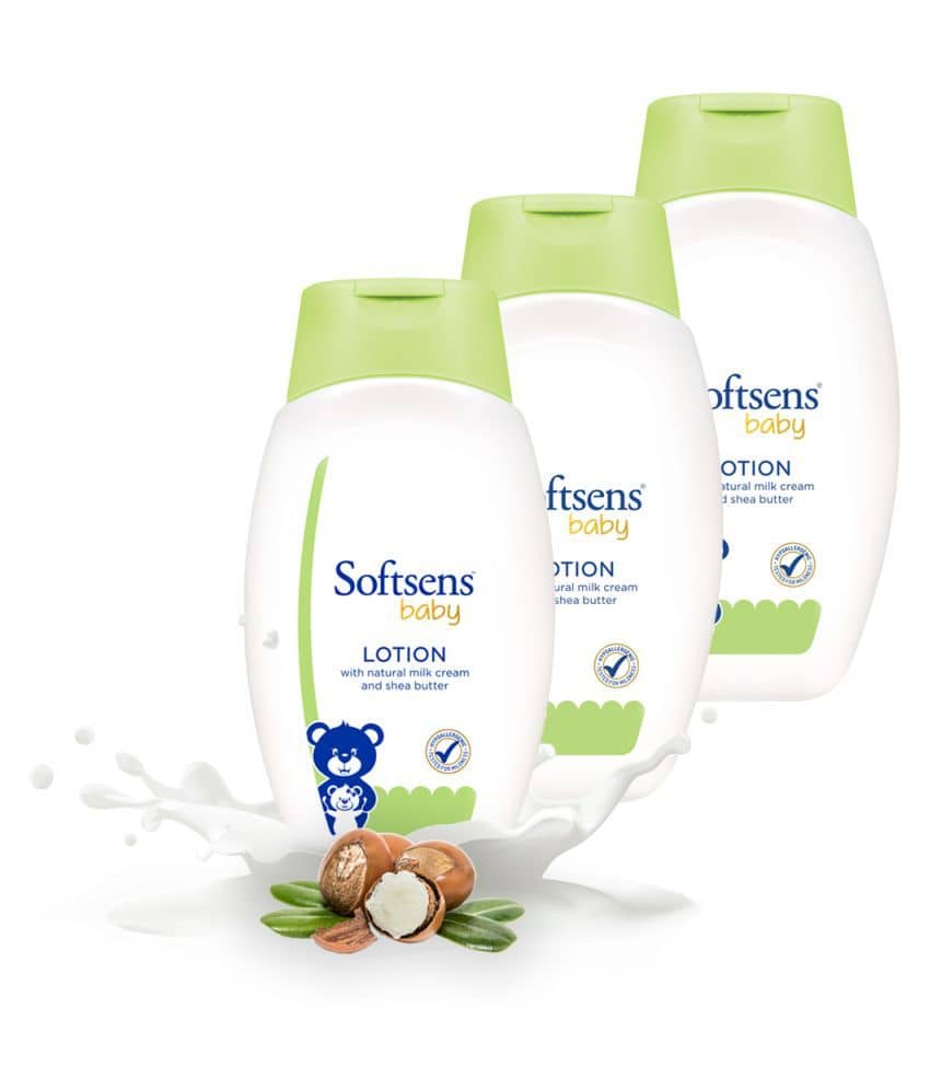 Softsens Baby Nourishing Lotion with Milk Cream & Shea Butter For Face & Body Kids, 200ml, Pack of 3