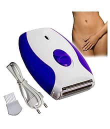 2in1 Washable Chargeable Women Lady Hair Remover Shaver Trimmer Painless Epilator ( Violet & White )