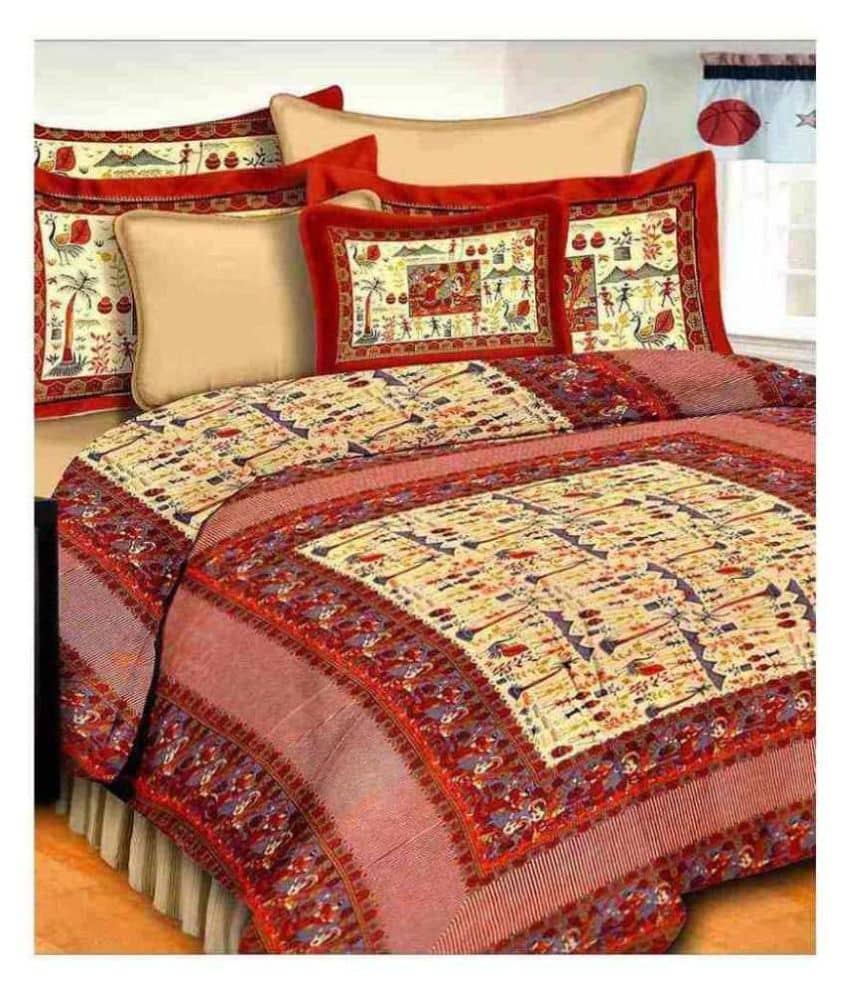 Bombay Spreads Cotton King Bedsheet ( Red )