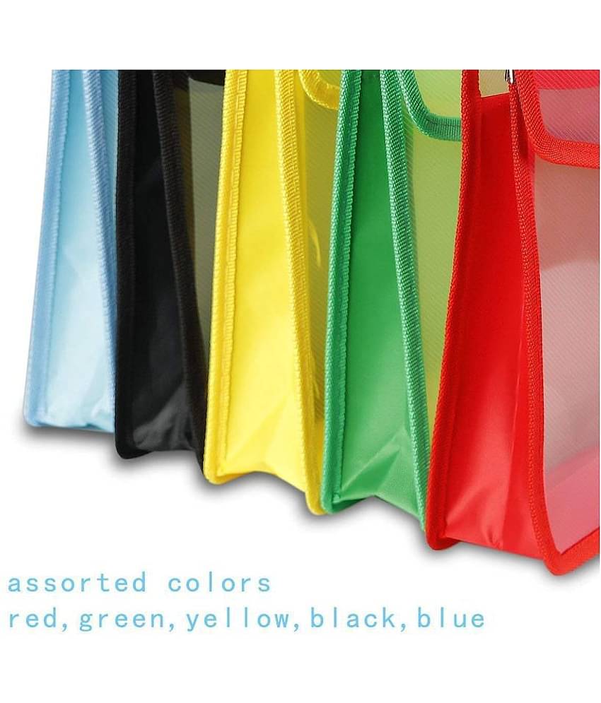 G-1 Transparent Poly-Plastic A4 Documents File Storage Bag With Snap Button Set Of 10