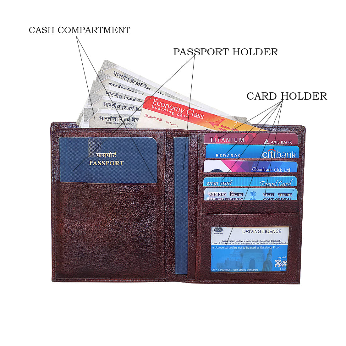 Style 98 Leather Maroon Passport Holder - Handbags | Buy online on ZillyBuy