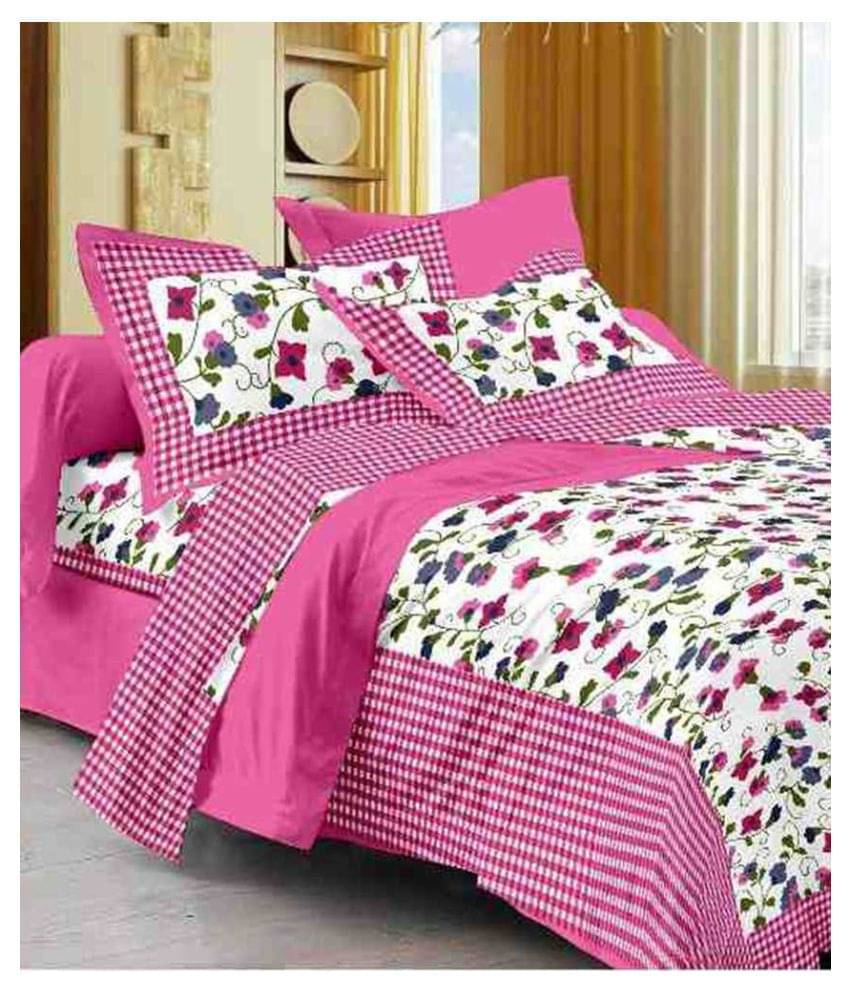     			Uniqchoice Cotton Double Bedsheet ( Pink )