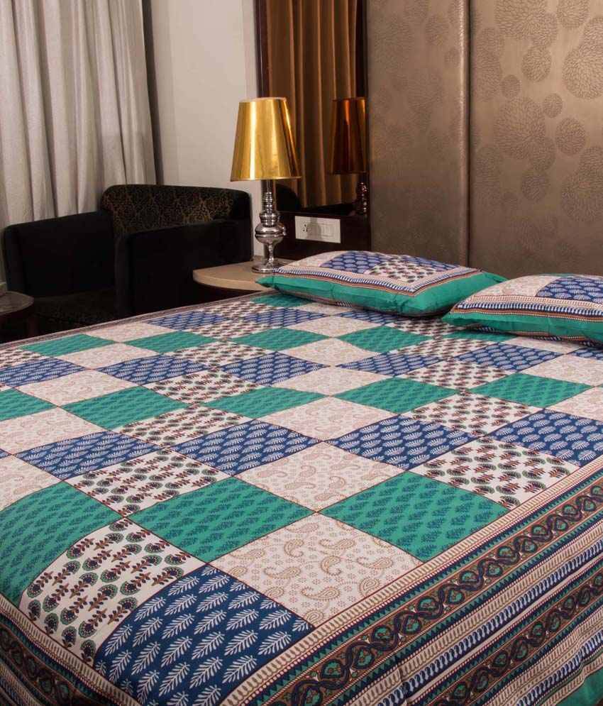     			Uniqchoice Cotton Double Bedsheet ( Turquoise )