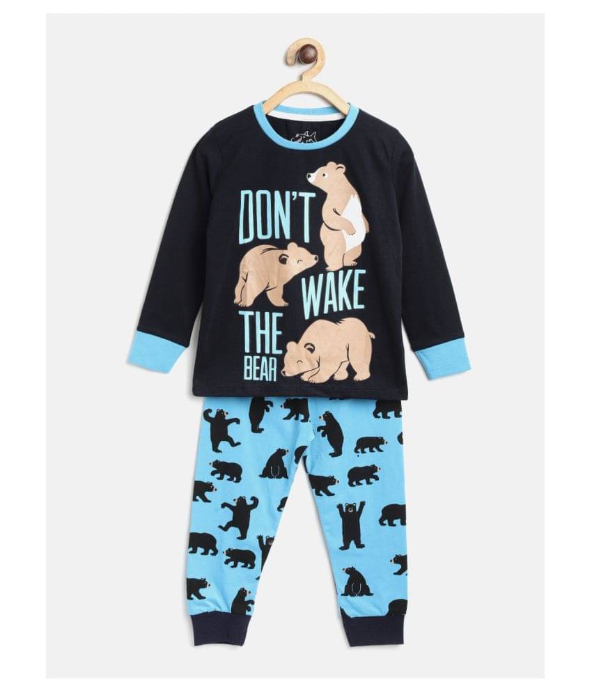 Lazy Shark Pack of 1 Boys Cotton Blend Nightsuit Set ( Navy Blue ) Lazy Shark Pack of 1 Boys Cotton Blend Nightsuit Set ( Navy Blue )