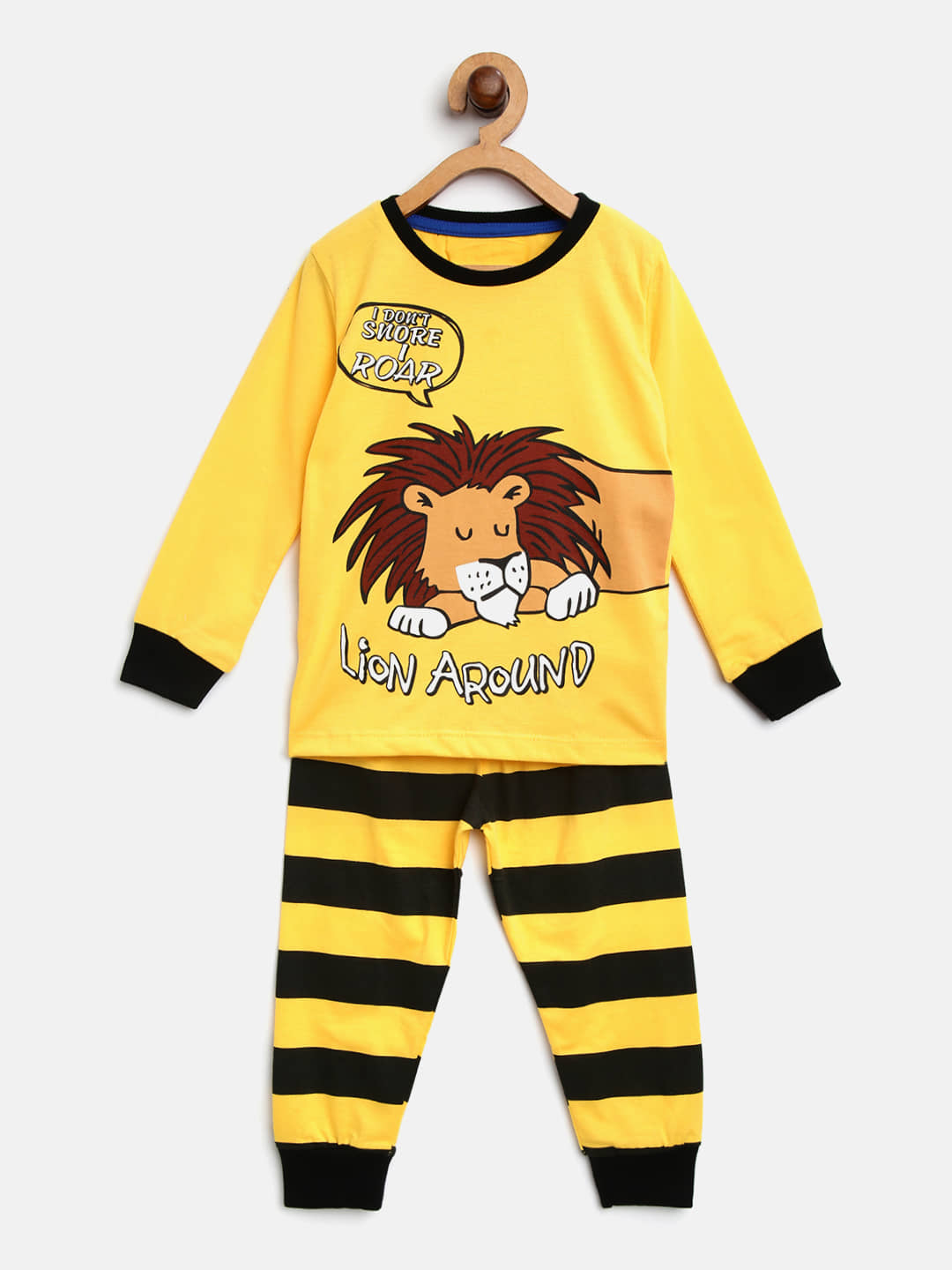 Lazy Shark Pack of 1 Boys Cotton Blend Nightsuit Set ( Yellow ) - Nightwear & Loungewear | Buy online on ZillyBuy