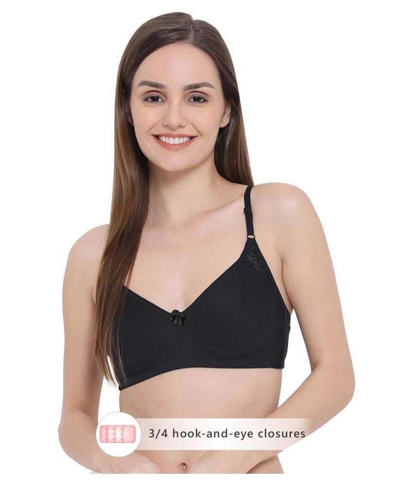 Clovia Cotton T-Shirt Bra - Black     			Clovia Cotton T-Shirt Bra - Black