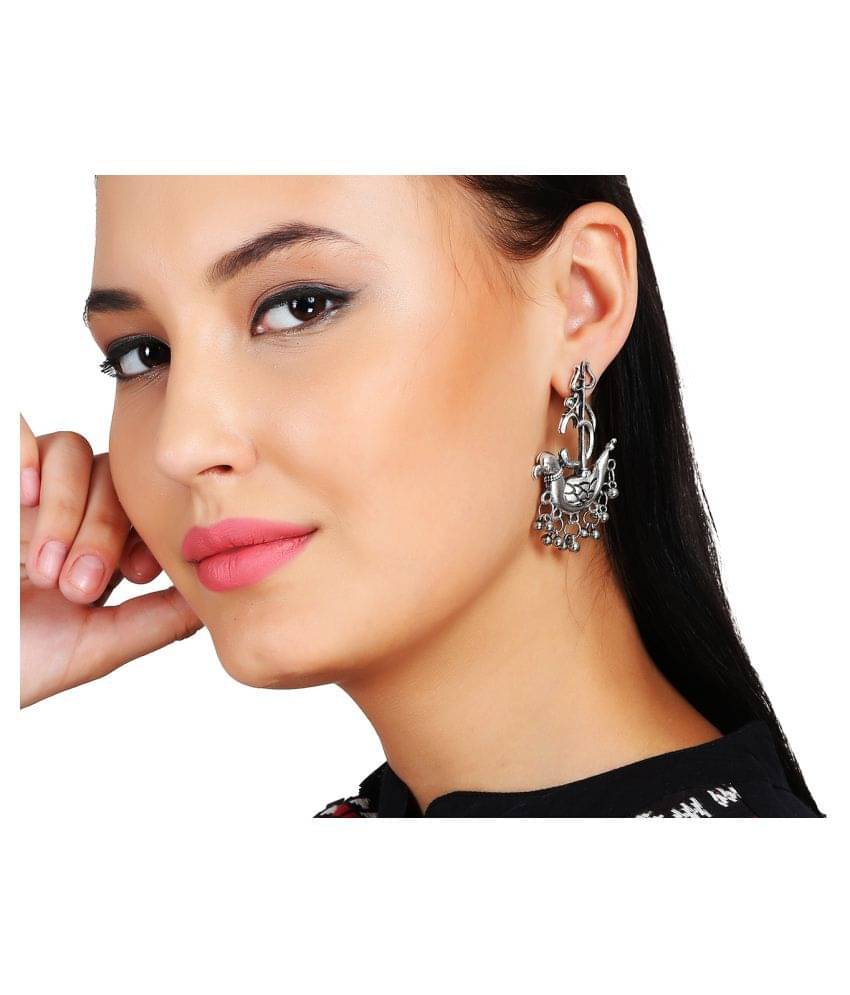     			Darshini Designs Shiva Trishul With Parrot Inspired Earring For Women And Girls