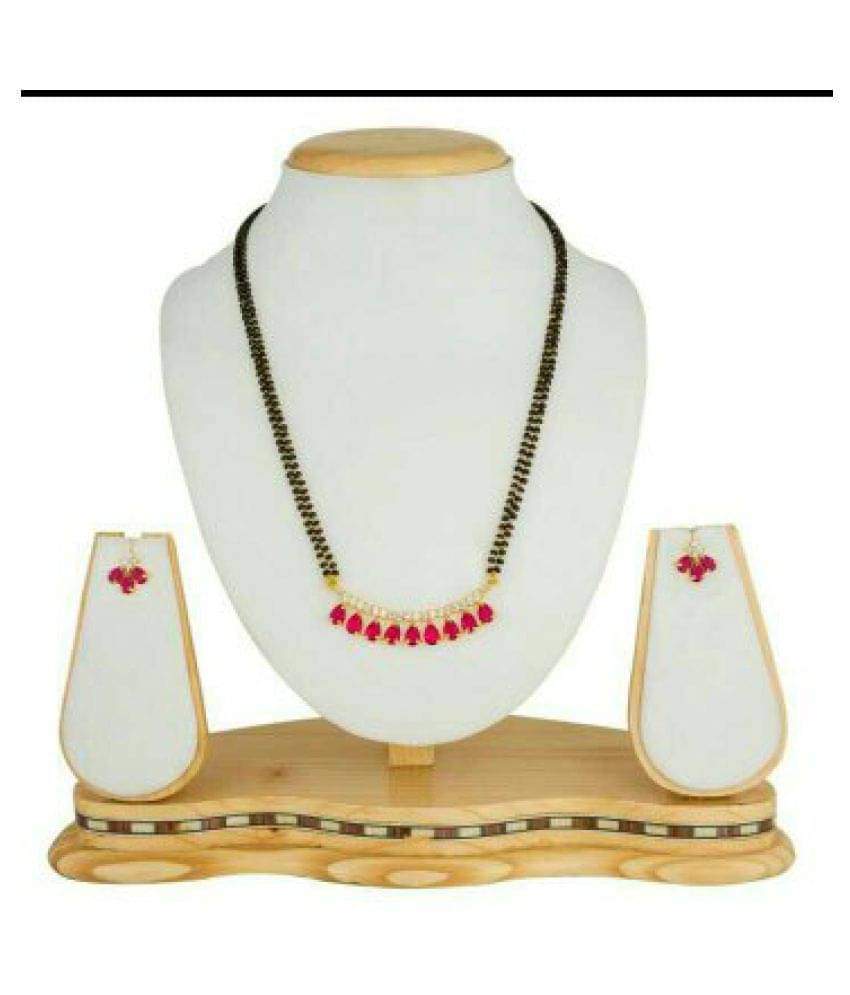 gilher - Pink Mangalsutra Set ( Pack of 1 ) gilher - Pink Mangalsutra Set ( Pack of 1 )