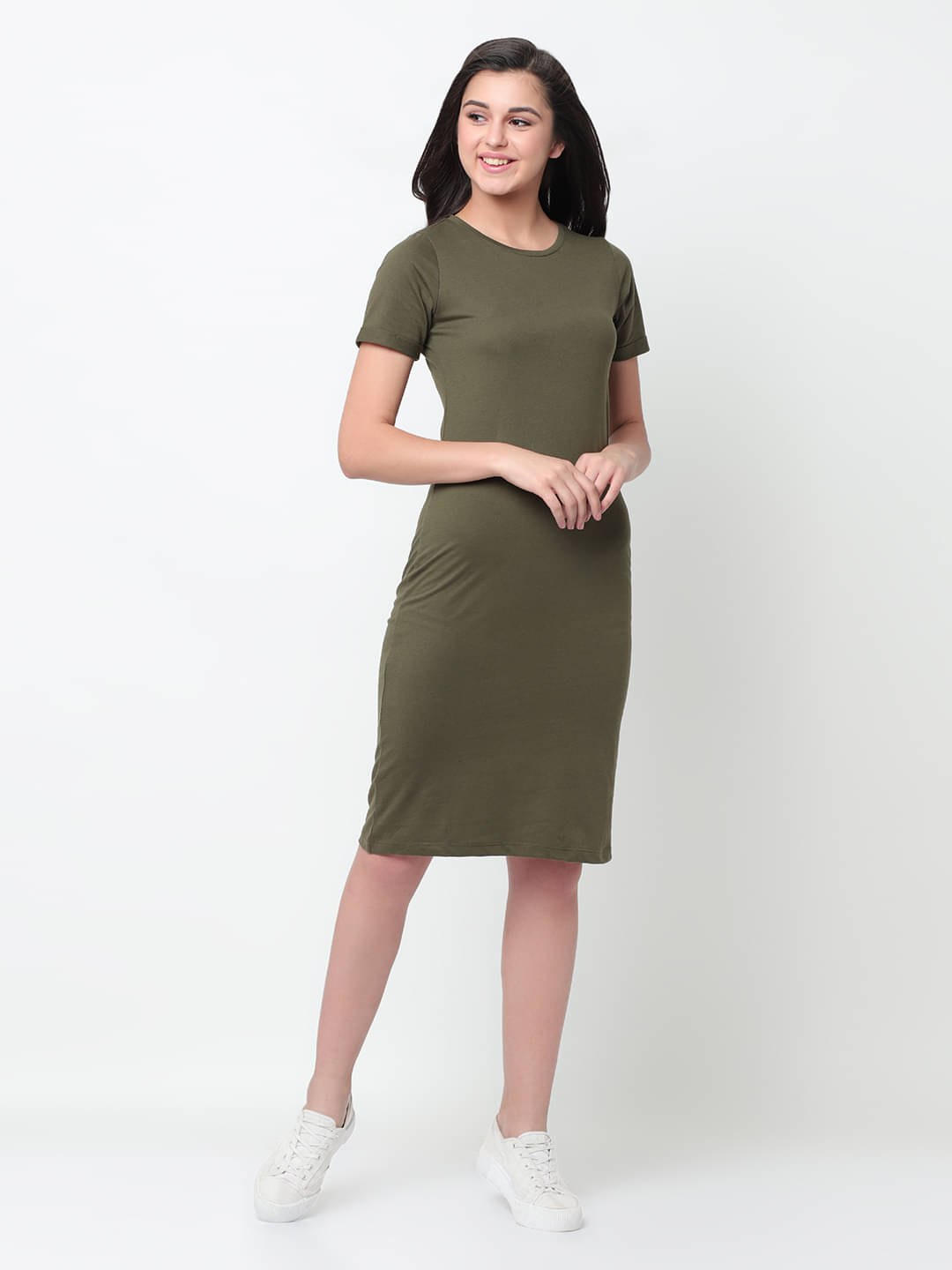 Rigo Women Cotton Bodycon Dress ( Green ) Rigo Women Cotton Bodycon Dress ( Green )