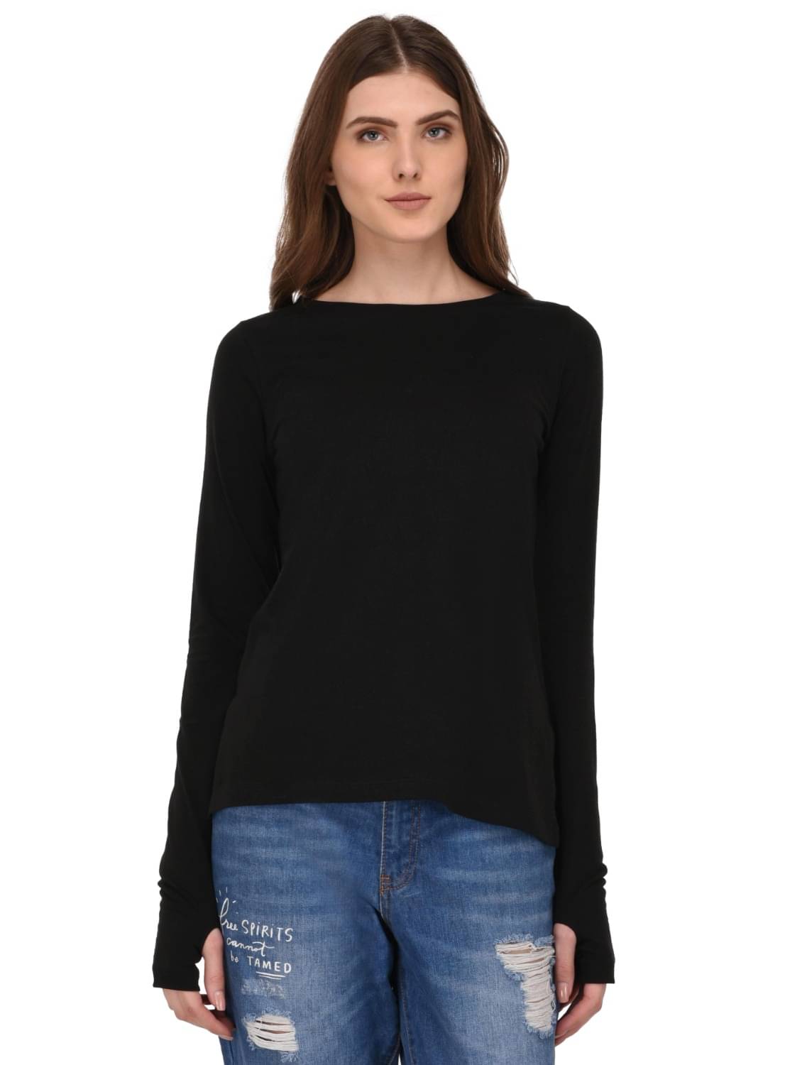 Rigo Women's Cotton Regular Top ( Black )     			Rigo Women's Cotton Regular Top ( Black )