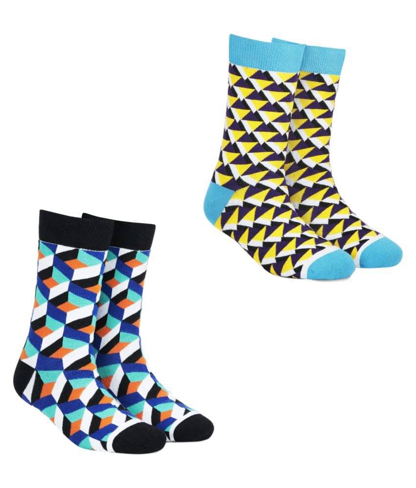     			Dynamocks Multi Casual Full Length Socks Pack of 2