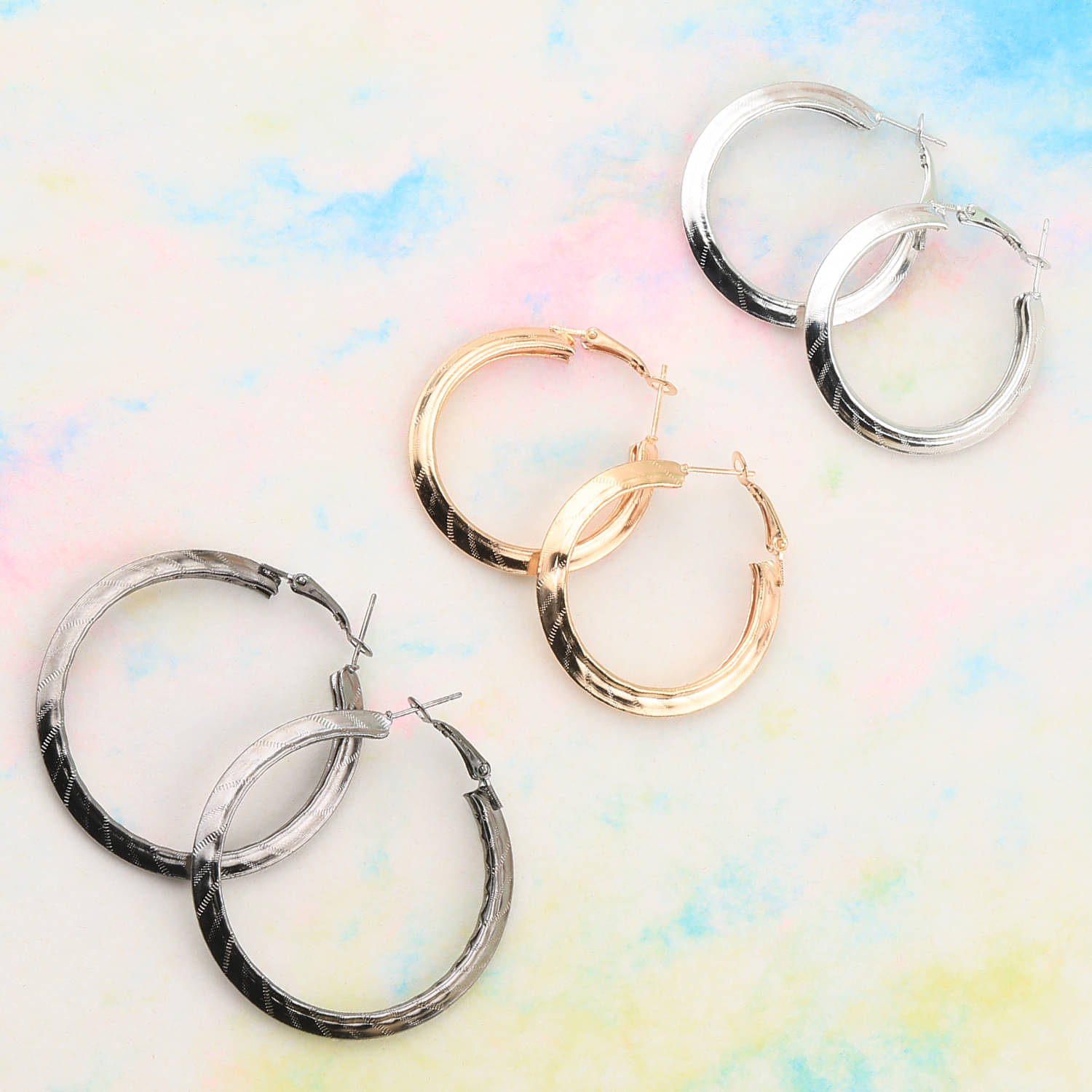     			SILVER SHINE Charm Stylish Drop Combo Earring For Girl Women  Set of 3