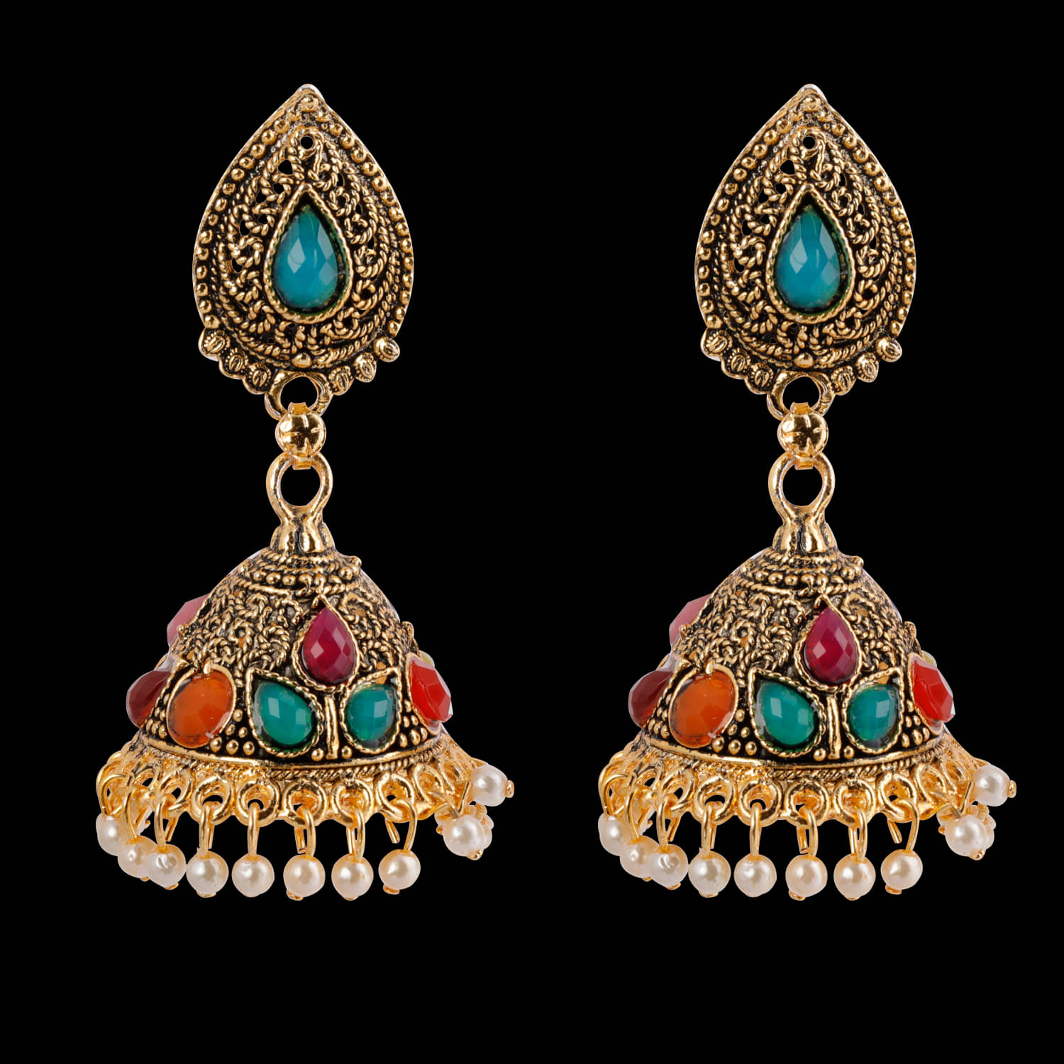     			Silver Shine Attractive Multicolor Dangle Drop Jhumki Earrings