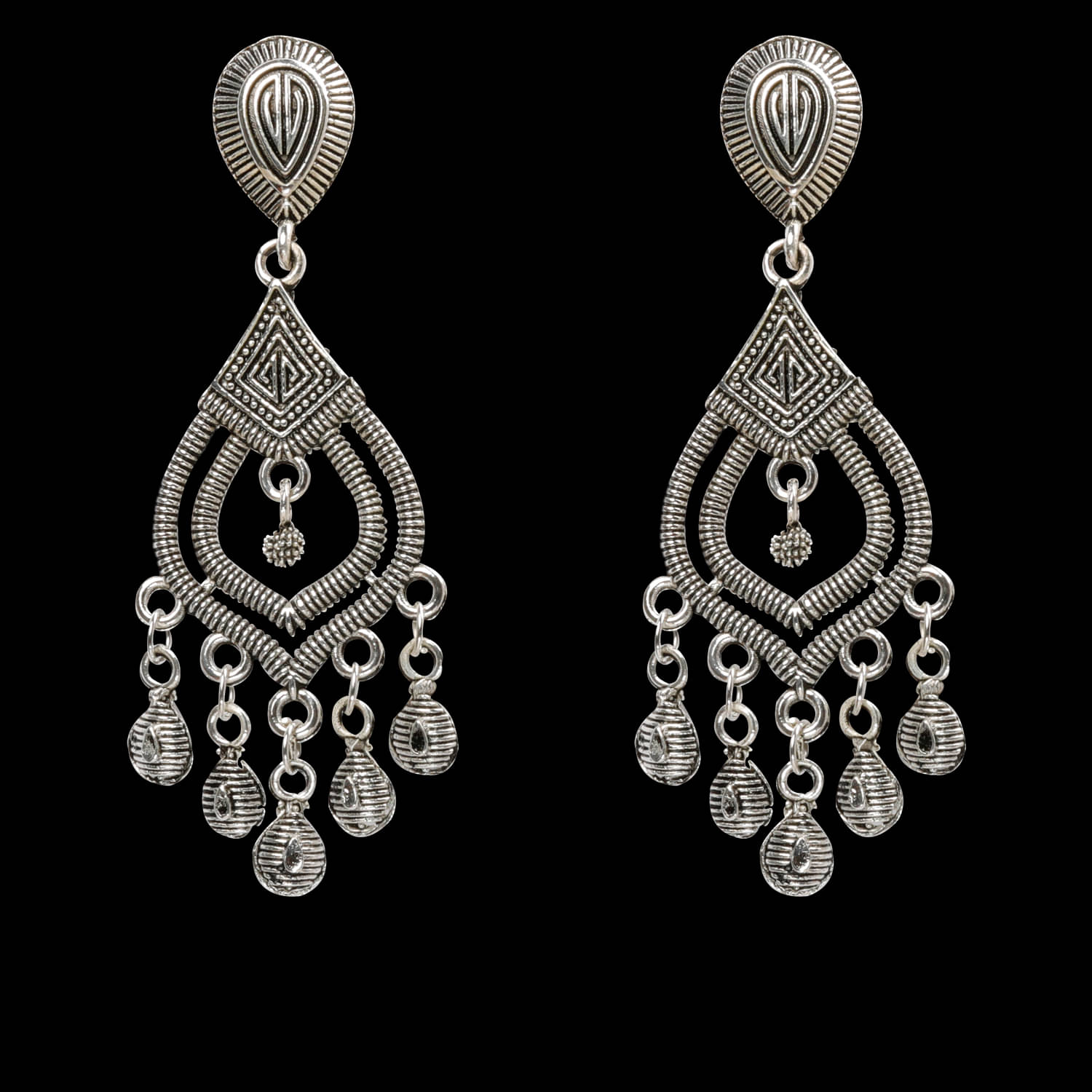     			Silver Shine Charming Silver Multi Dangle Drop Earrings